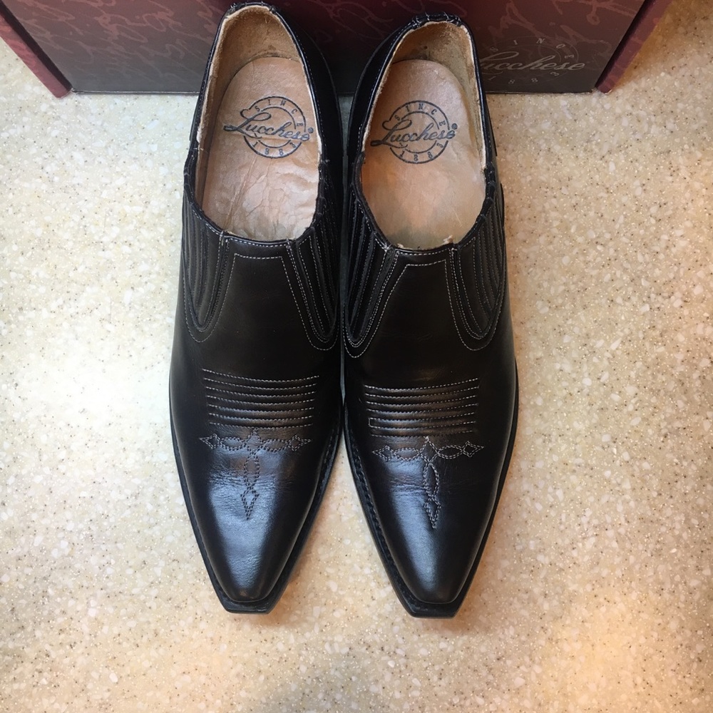 Lucchese Shortie Black Ankle Boot